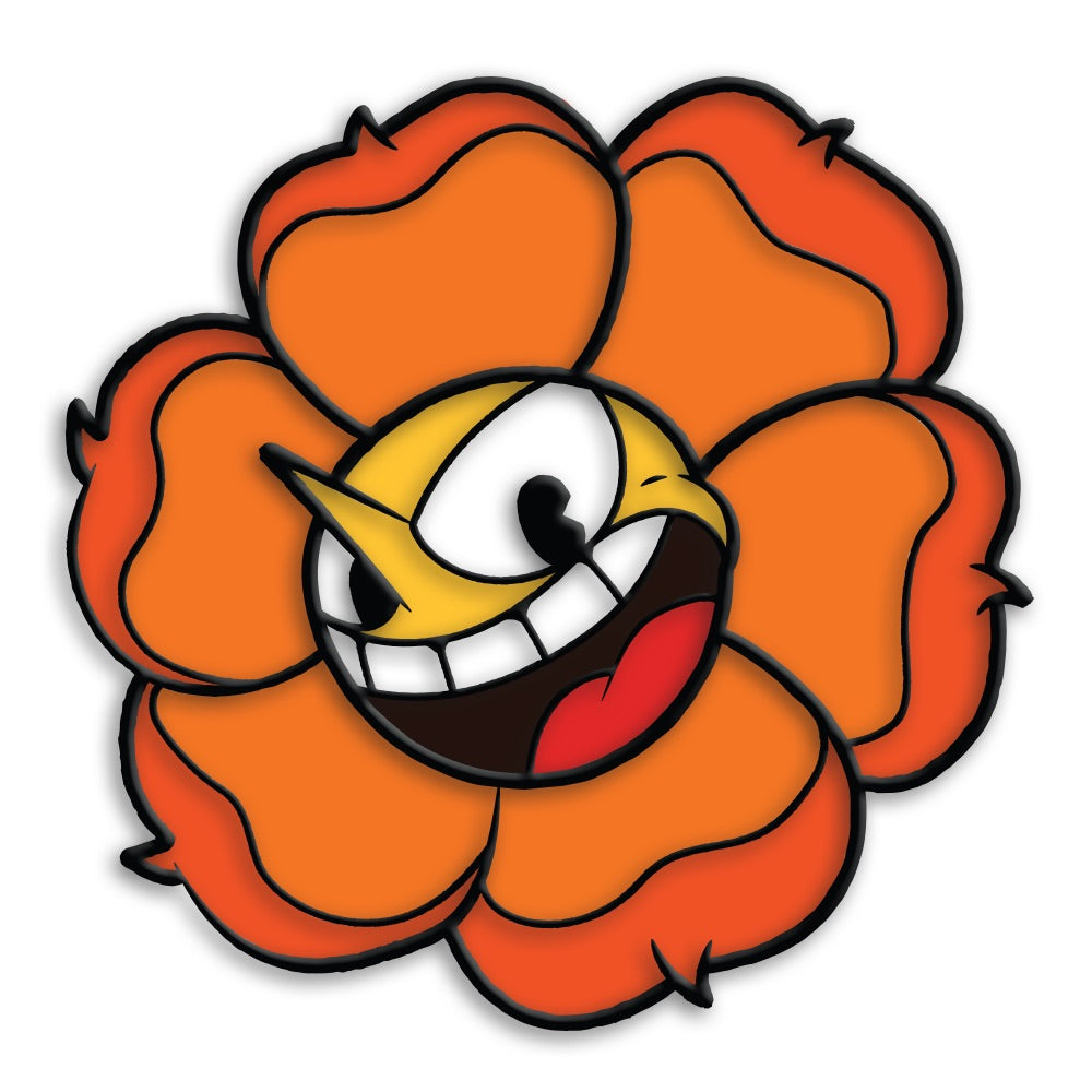 Cuphead Cagney Carnation Enamel Pin Badge Default Title