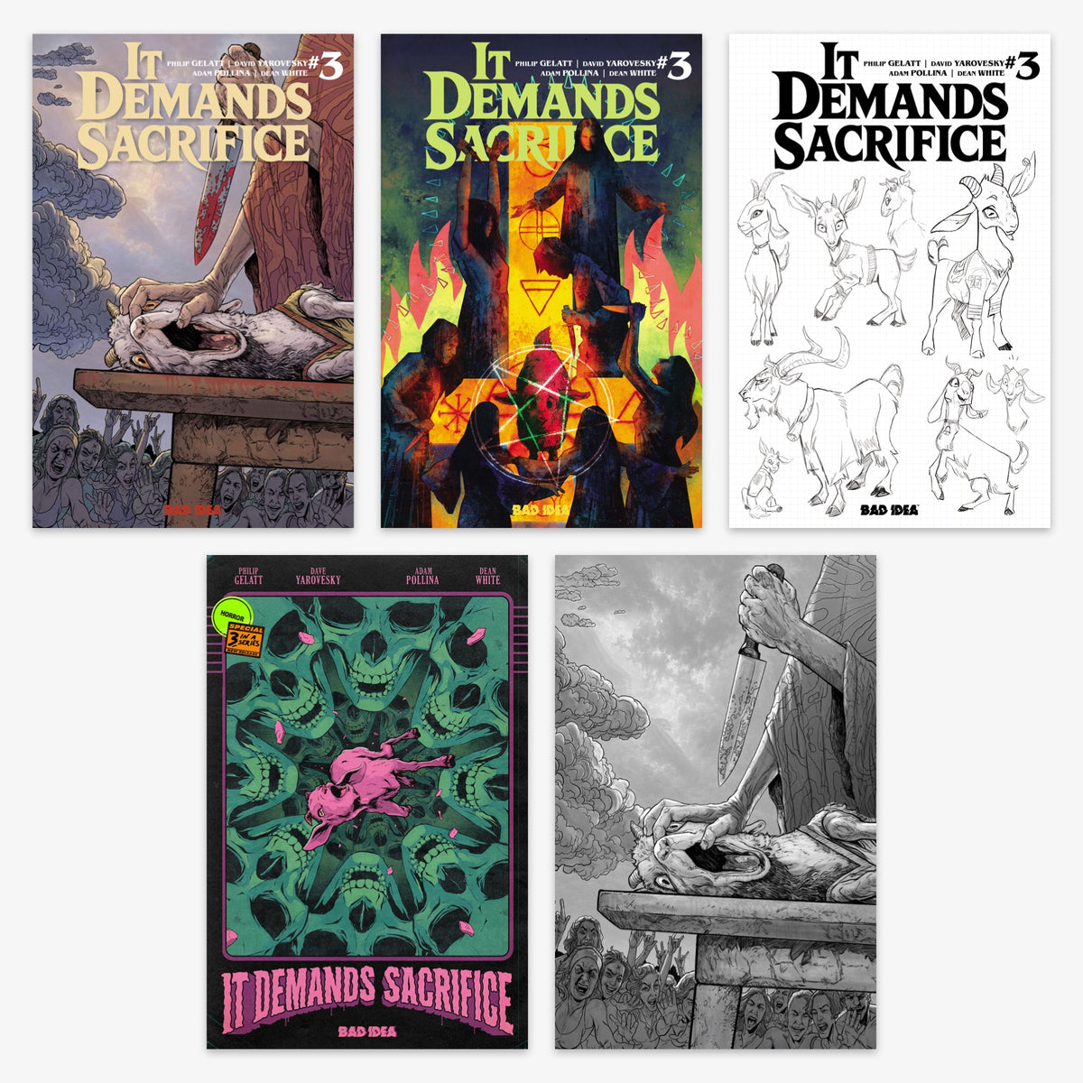 It Demands Sacrifice #3 (of 4) Bundle – Covers A–E (incl. Ratio Incentives)