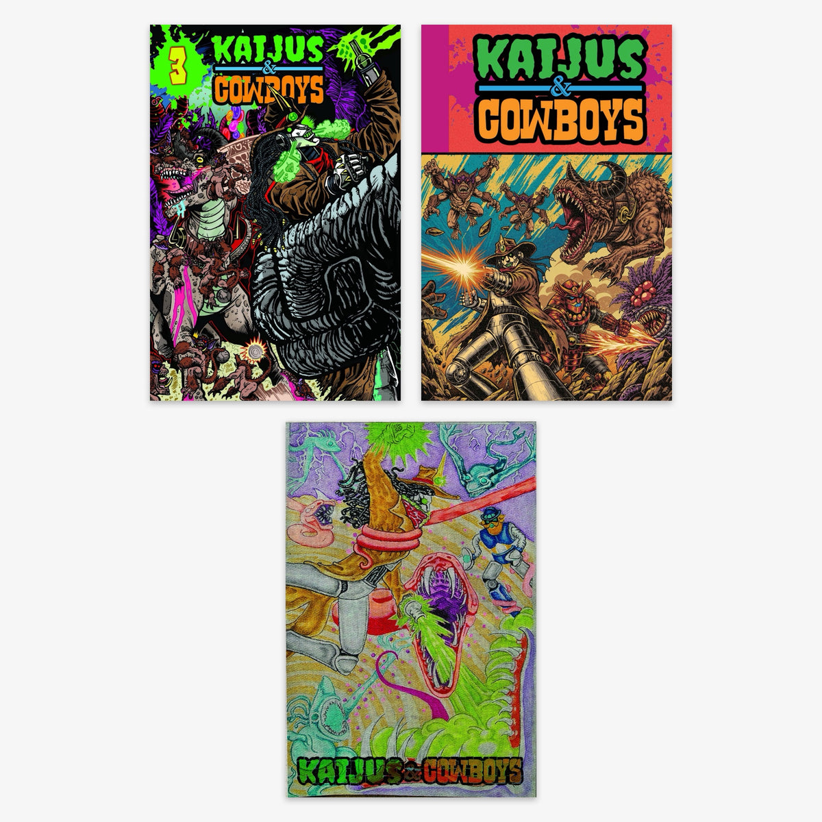 Kaijus and Cowboys #3 (of 12) Bundle – Covers A–C