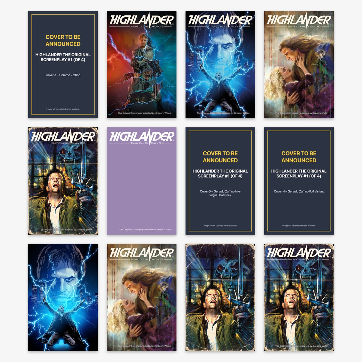 Highlander the Original Screenplay #1 (of 4) Bundle – Covers A–L
