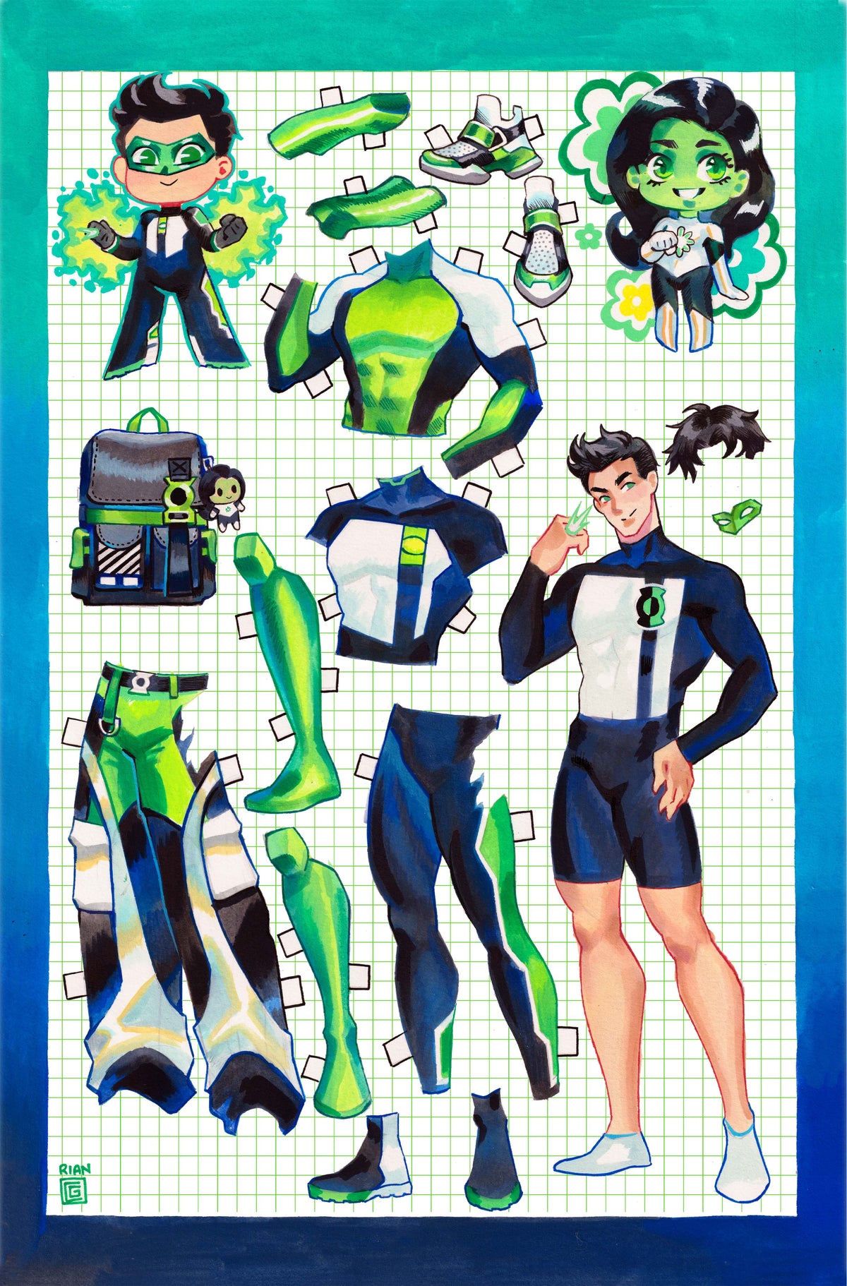 Green Lantern Corps #24 Cover C – Rian Gonzales Paper Doll Green Lantern