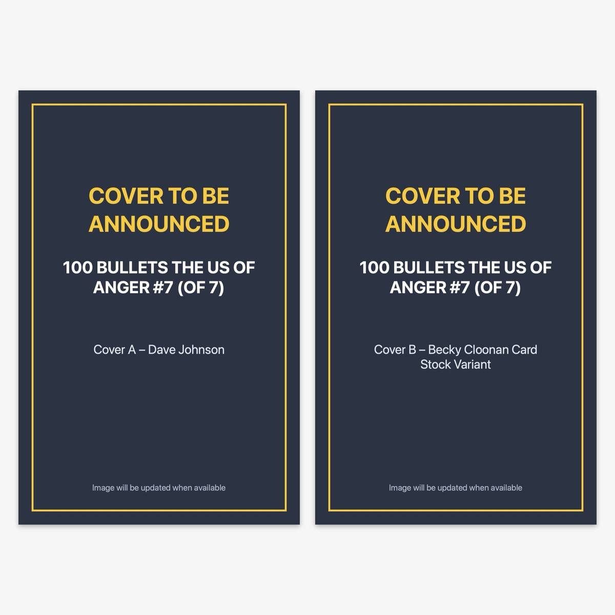 100 Bullets the Us of Anger #7 (of 7) Bundle – Covers A & B