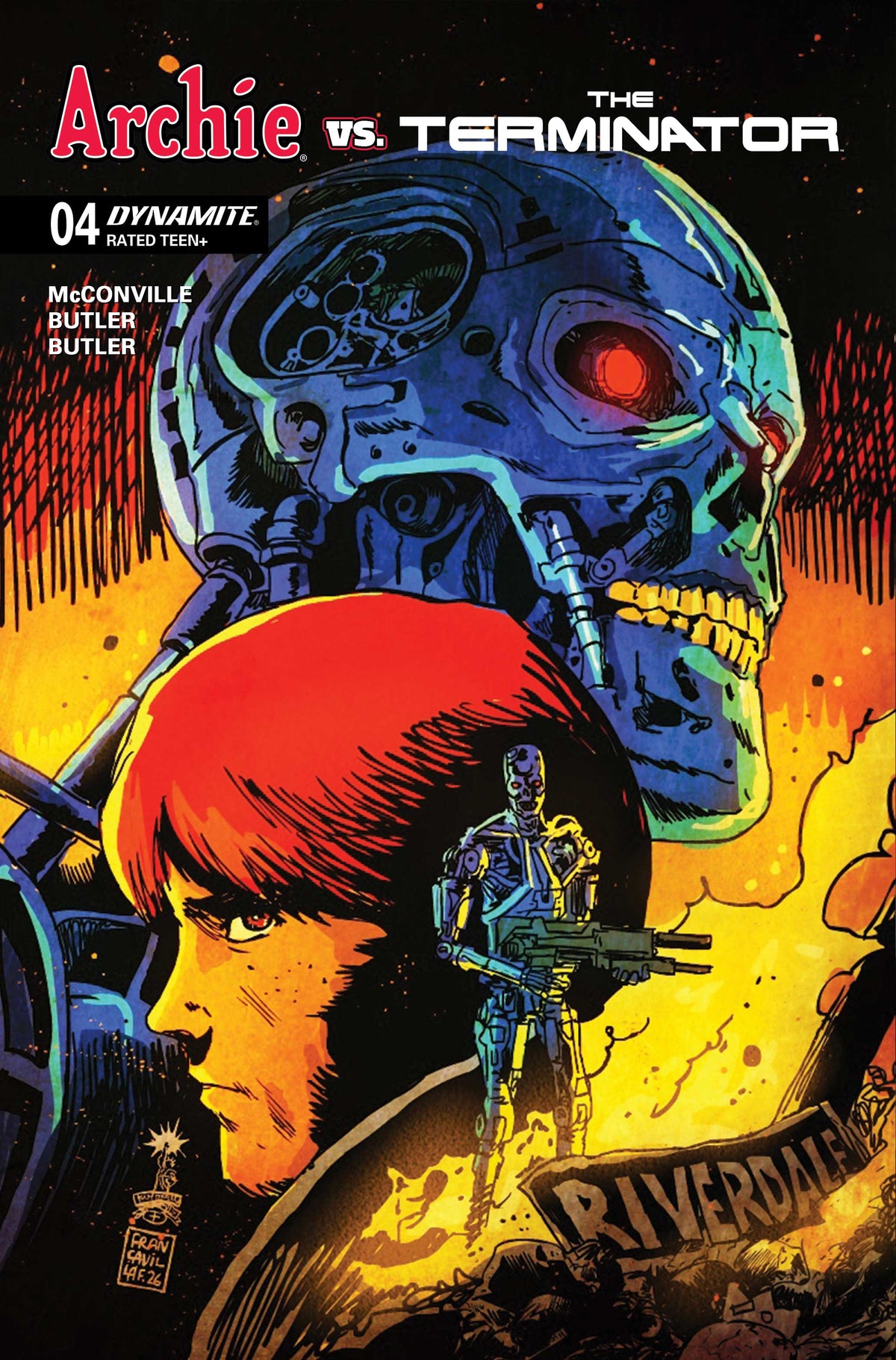 Archie vs the Terminator #4 (Cover A–J Variants & Bundles) Cover A – Francesco Francavilla