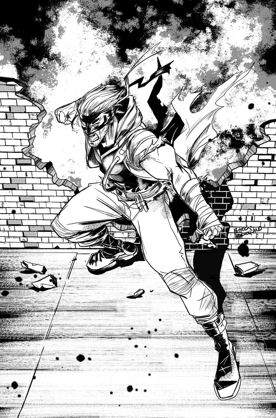 Final Boss #13 Cover F – 1:100 Ratio Patrick Mulholland B&W