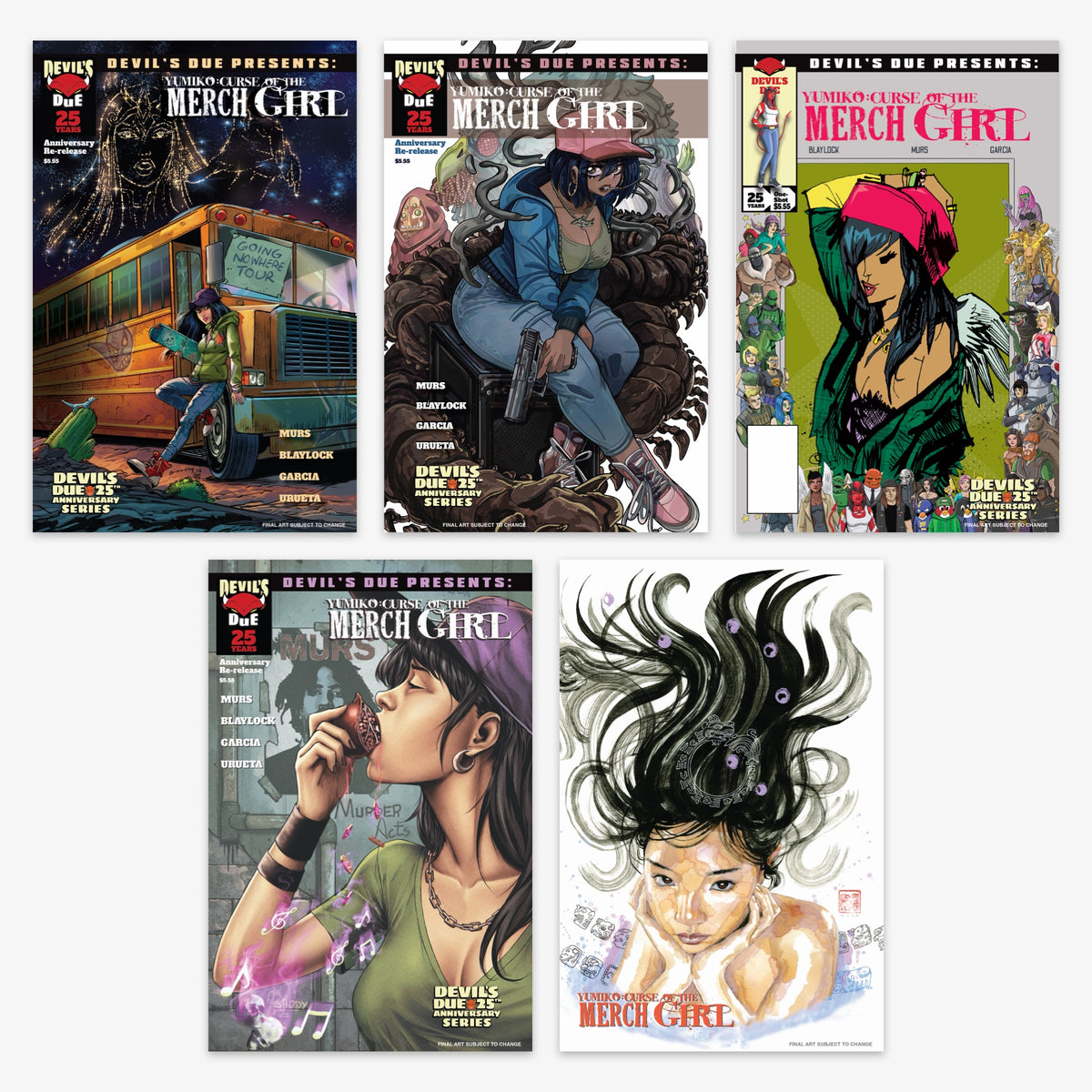 Devils Due Presents Yumiko Curse of the Merch Girl (One Shot) Bundle – Covers A–E (incl. Ratio Incentives)