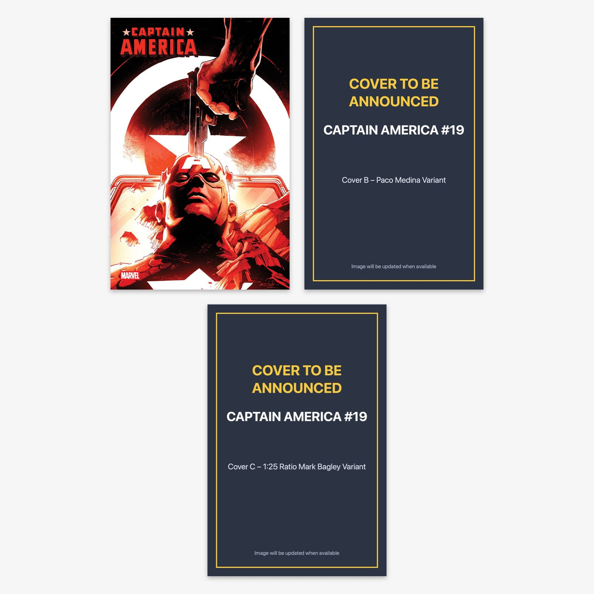 Captain America #19 Bundle – Covers A–C (incl. Ratio Incentives)