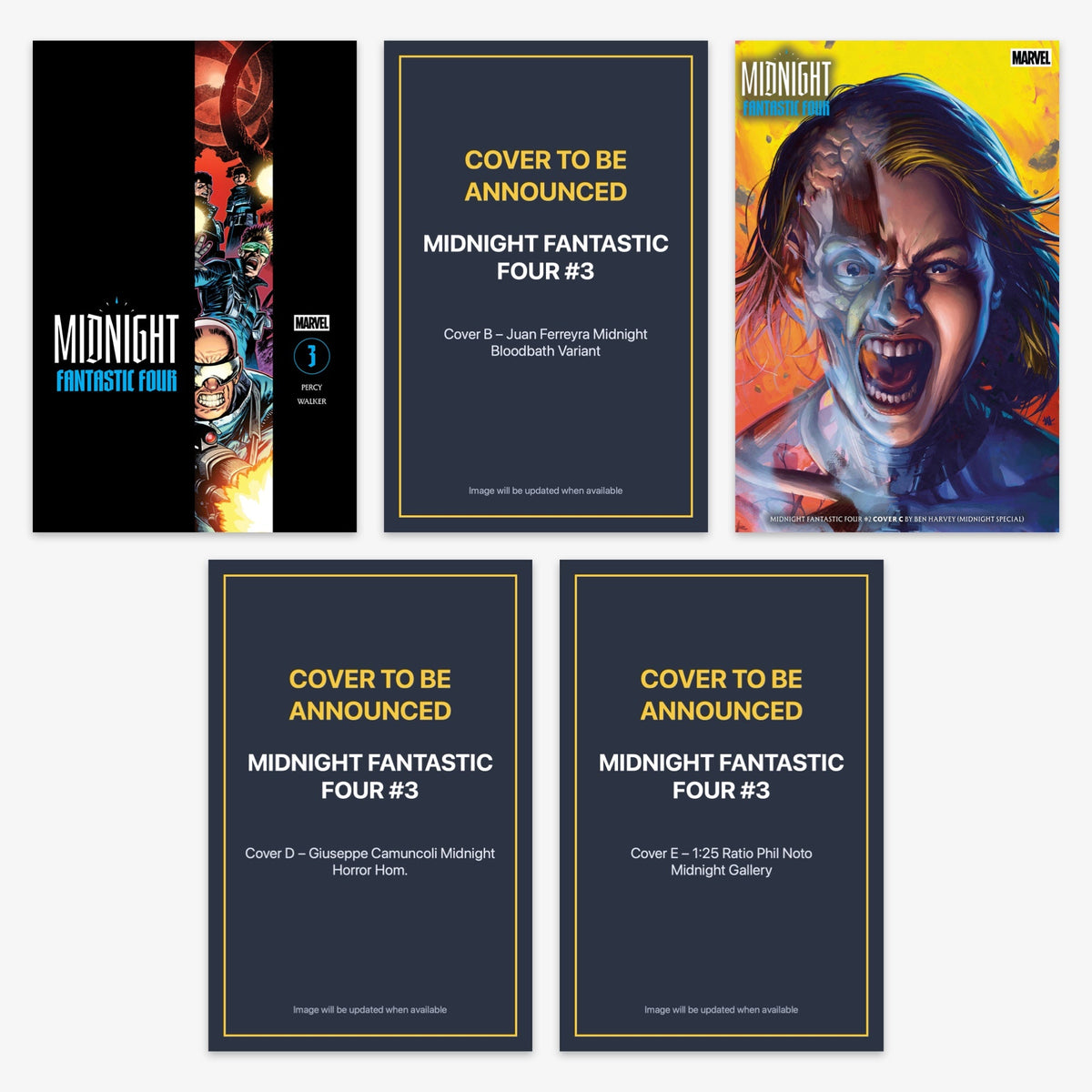 Midnight Fantastic Four #3 Bundle – Covers A–E (incl. Ratio Incentives)