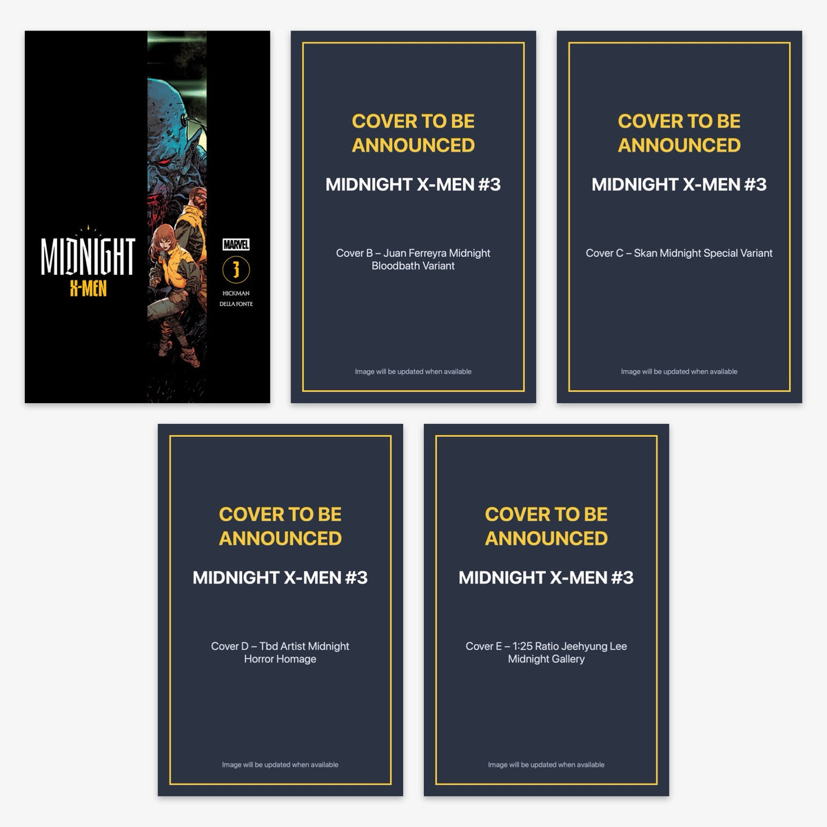 Midnight X-Men #3 Bundle – Covers A–E (incl. Ratio Incentives)