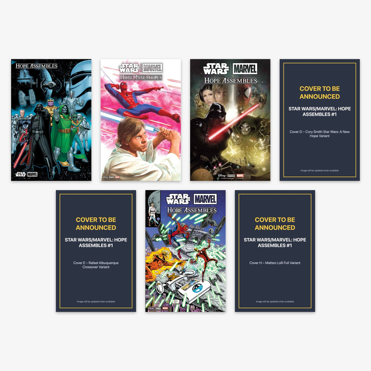 Star Wars/Marvel: Hope Assembles #1 Bundle – Covers A–F, H (No Incentive)