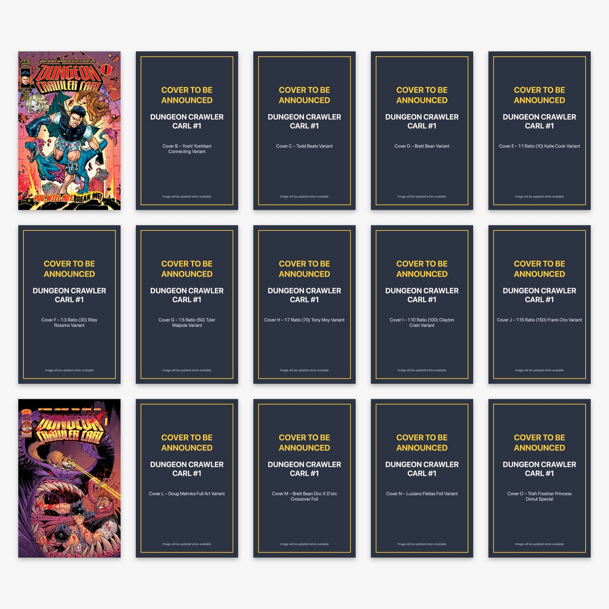 Dungeon Crawler Carl #1 Bundle – Covers A–O (incl. Ratio Incentives)