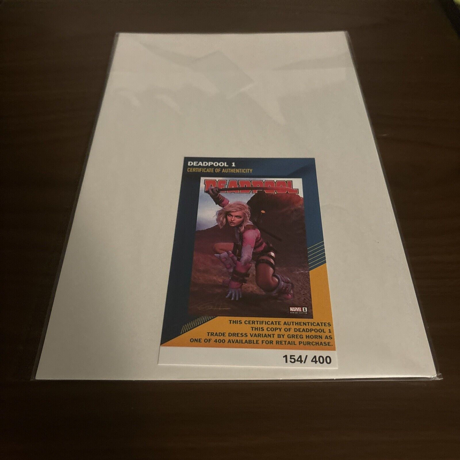 DEADPOOL #1 GREG HORN C2E2 VARIANT LE 1ST DEATH GRIP LE 154/400 - NM