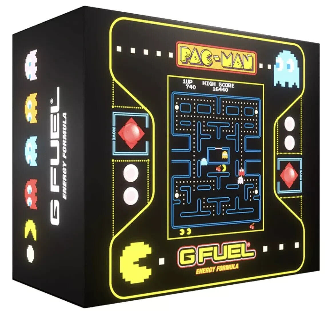 GFUEL Pac-Man Power Pellet LIGHT-UP Collector's Box, Tub & Shaker RARE