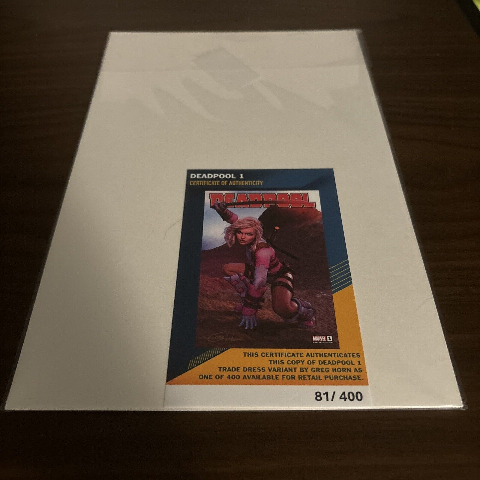DEADPOOL #1 GREG HORN C2E2 VARIANT LE 1ST DEATH GRIP LE 81/400 - NM