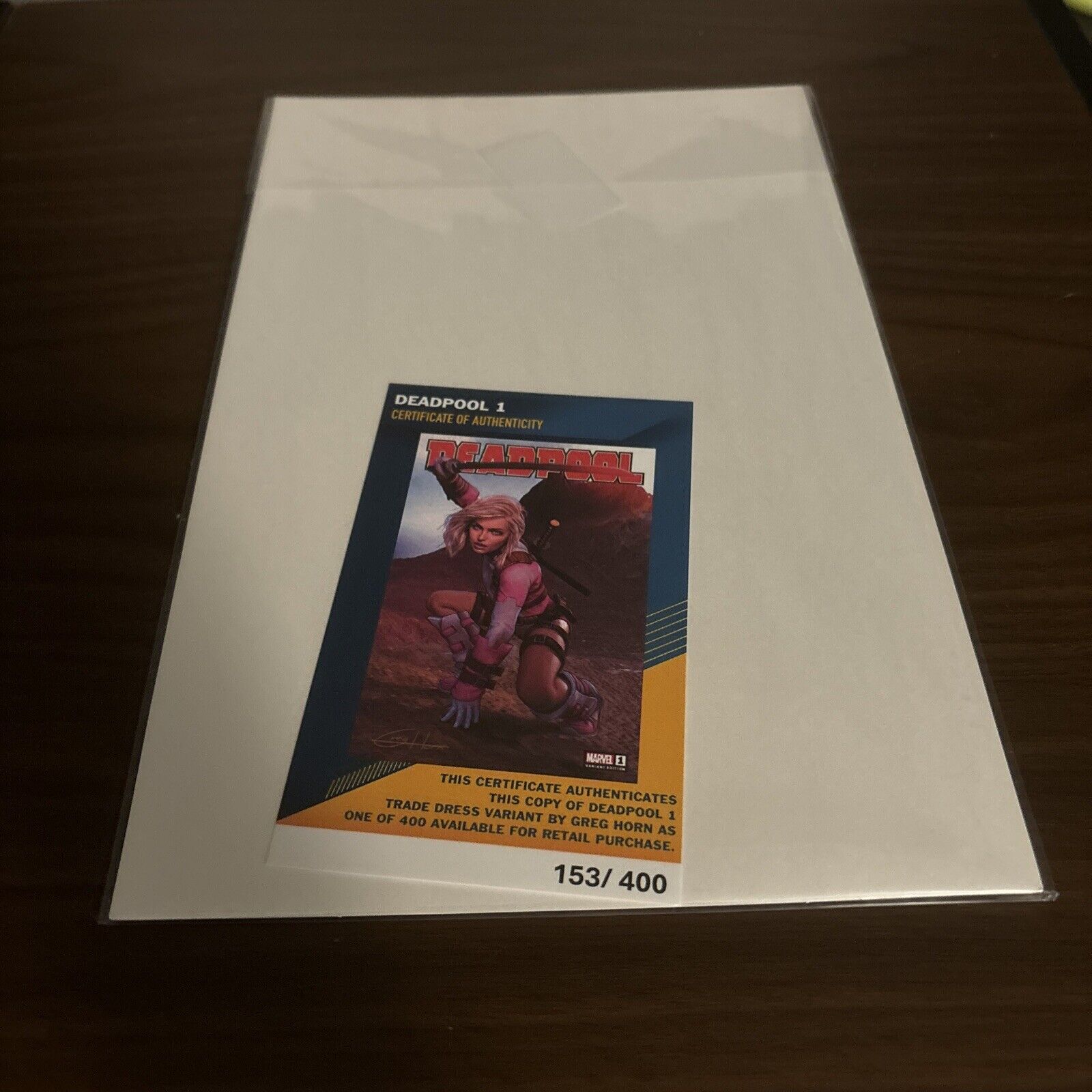 DEADPOOL #1 GREG HORN C2E2 VARIANT LE 1ST DEATH GRIP LE 153/400 - NM