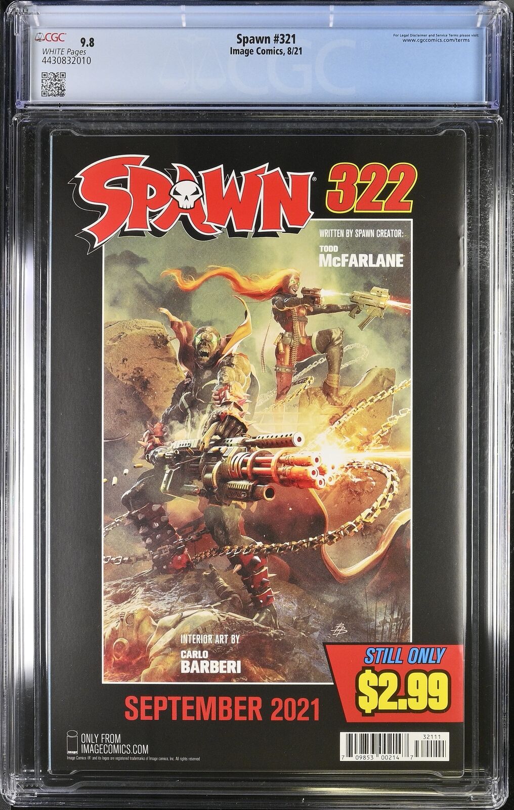 SPAWN #321 BJORN BARENDS MAIN COVER CGC 9.8