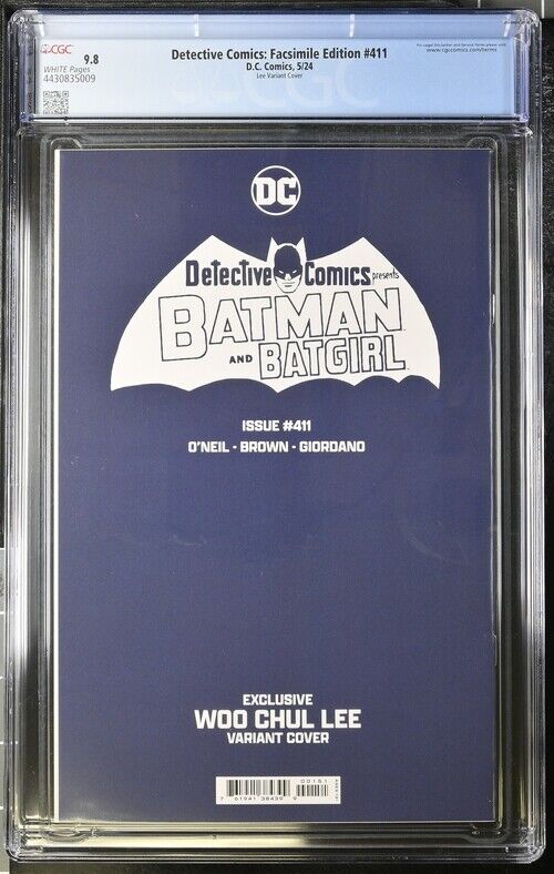 Detective Comics #411 Woo Chul Lee Facsimile Variant Cover CGC 9.8 w/ COA #1/400