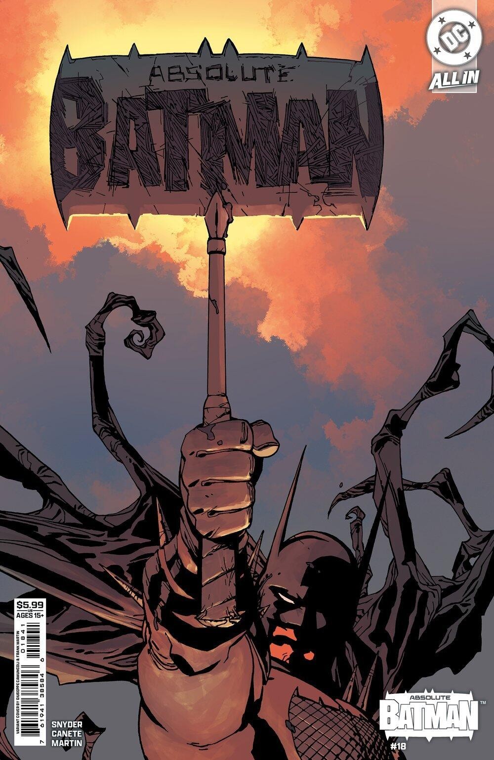 ABSOLUTE BATMAN #18 CVR D GIUSEPPE CAMUNCOLI CARD STOCK VAR