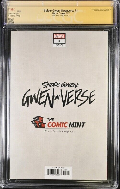 SPIDER-GWEN: GWENVERSE #1 TCM VARIANT SIGNED BY CHRISSIE ZULLO CGC 9.8 #353/600