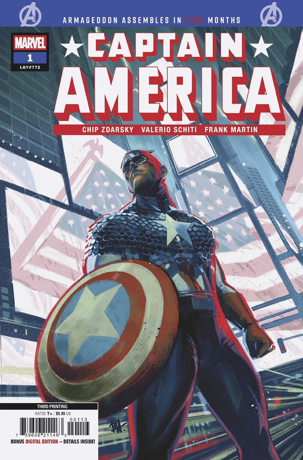 Captain America Issue #1 - Ben Harvey - 3rd Print