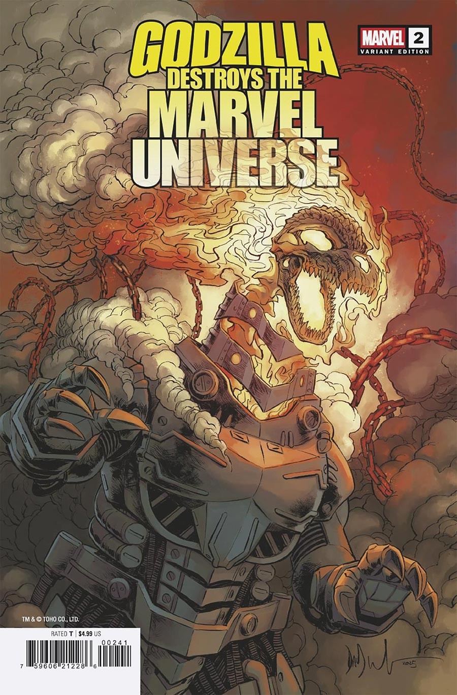 Godzilla Destroys the Marvel Universe #2 Dave Wachter Ghost Rider-Zilla Variant