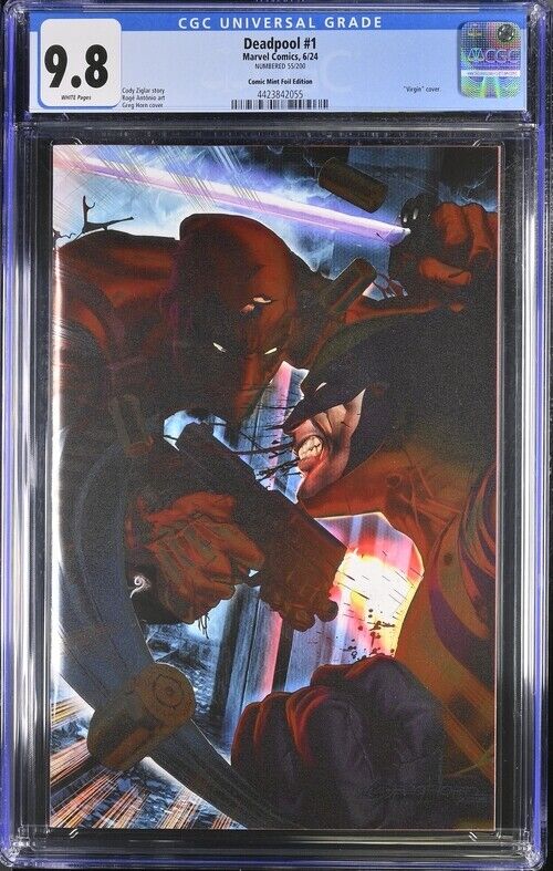 DEADPOOL #1 GREG HORN CGC 9.8 FOIL ULTIMATE EDITION WITH COA 55/200