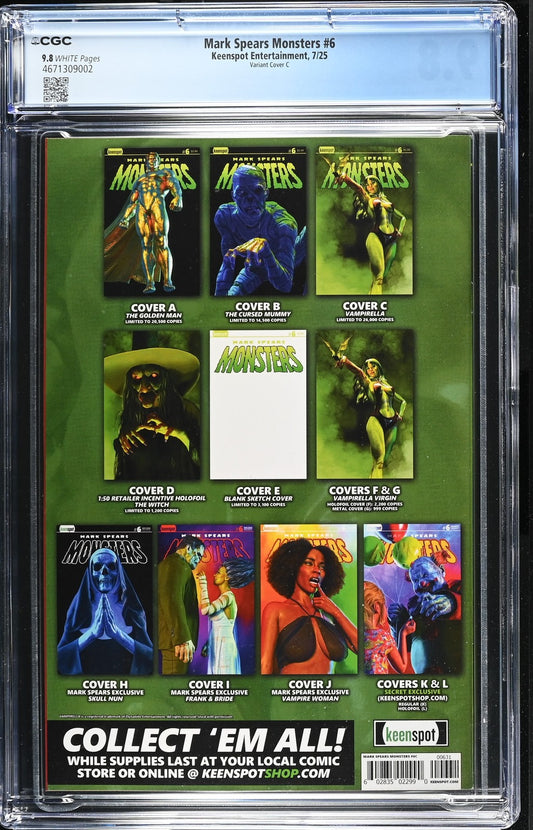 Mark Spears Monsters #6 Vampirella variant CGC 9.8