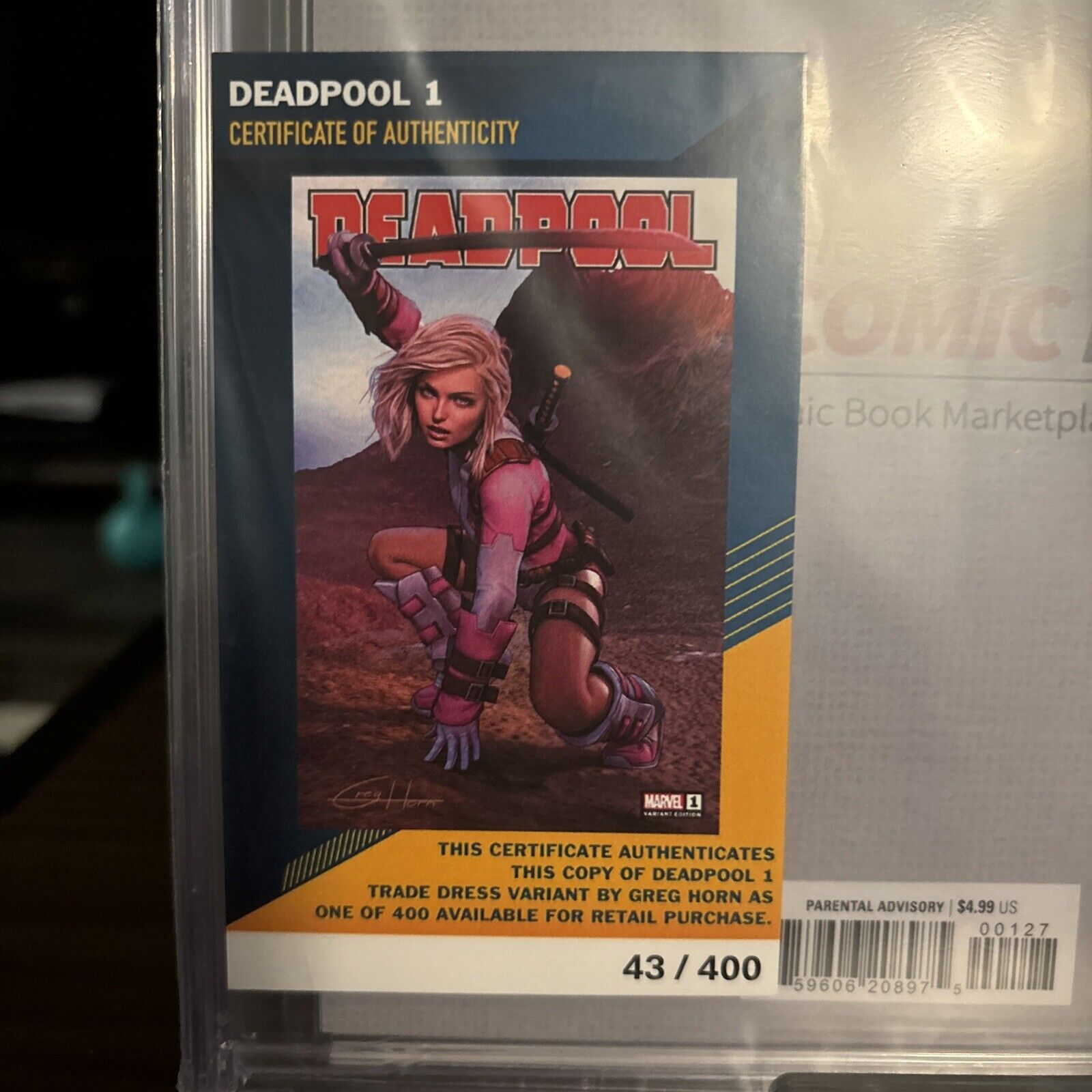 Deadpool #1 CGC 9.8 Graded Greg Horn Gwenpool C2E2 Variant 43/400