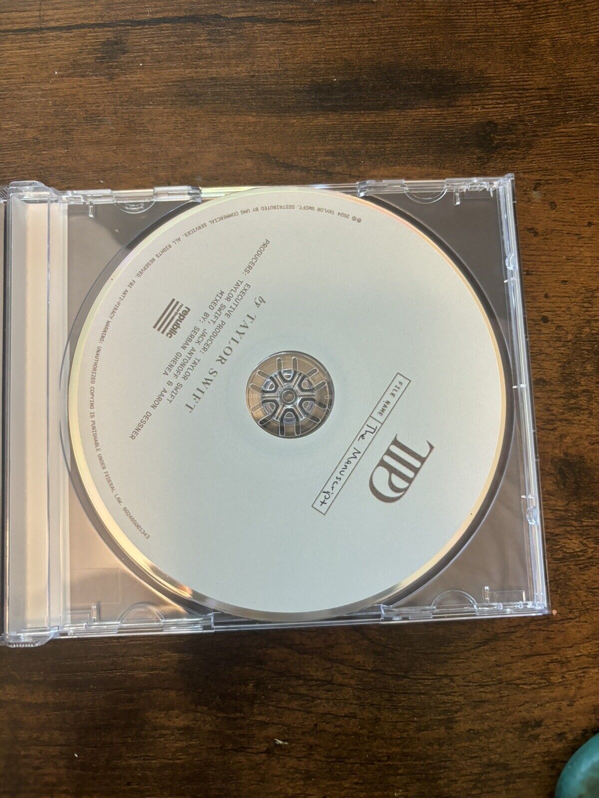 Taylor Swift Signed Tortured Poets Department CD With Rare Heart Signature