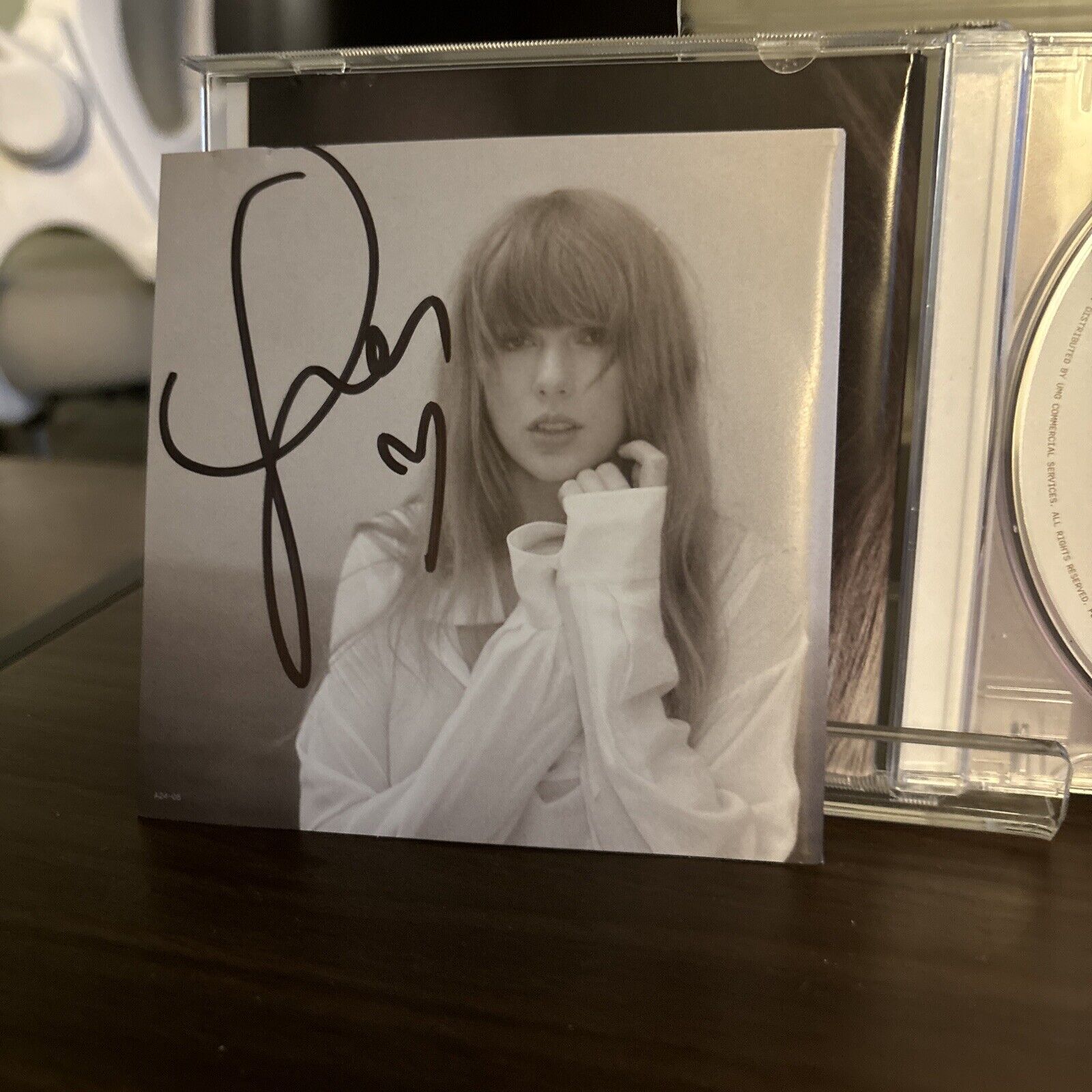 Taylor Swift Signed Tortured Poets Department CD With Rare Heart Signature