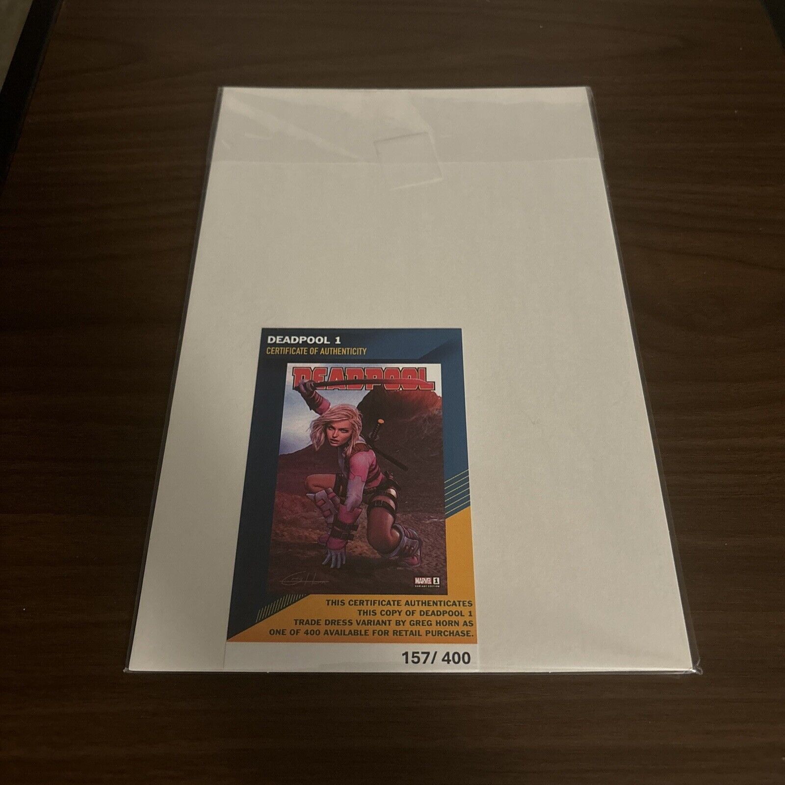 DEADPOOL #1 GREG HORN C2E2 VARIANT LE 1ST DEATH GRIP LE 157/400 - NM