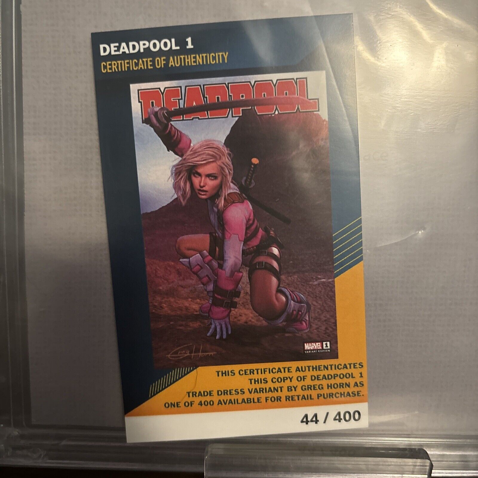 Deadpool #1 CGC 9.8 Graded Greg Horn Gwenpool C2E2 Variant 44/400