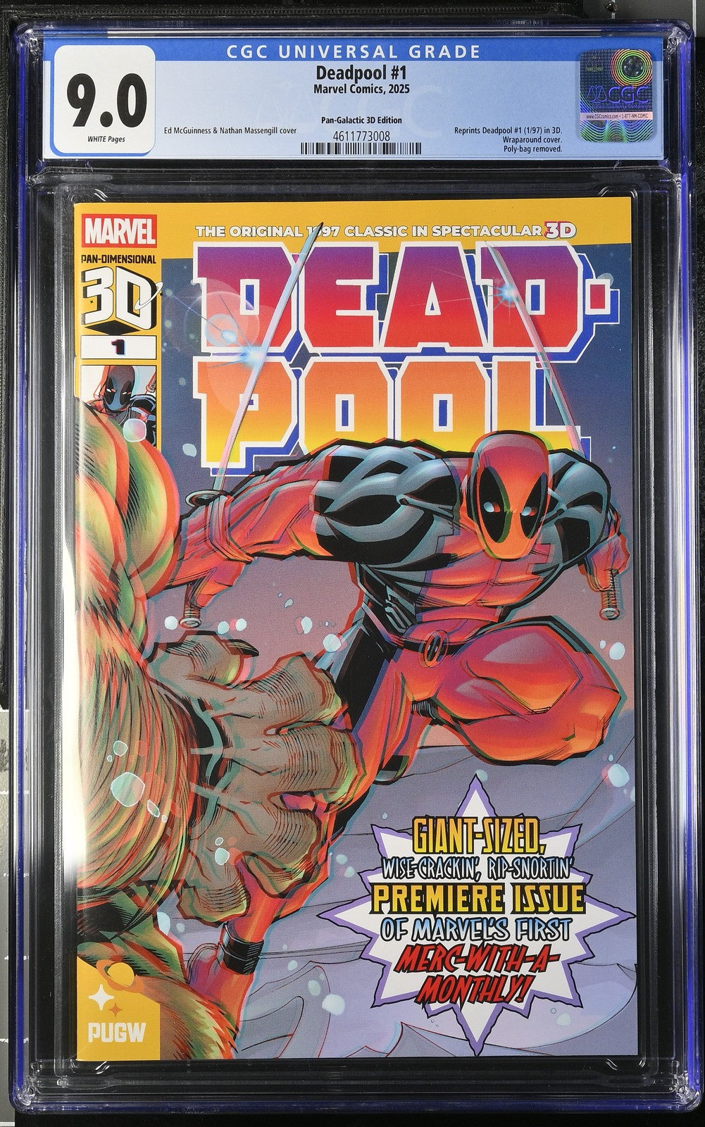 Deadpool 1 2025 Marvel Comics Pan-Galactic 3D Edition CGC 9.0
