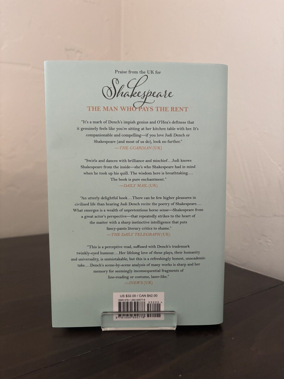 Judi Dench - Shakespeare: The Man Who Pays The Rent (Hardcover) SIGNED *IN HAND*