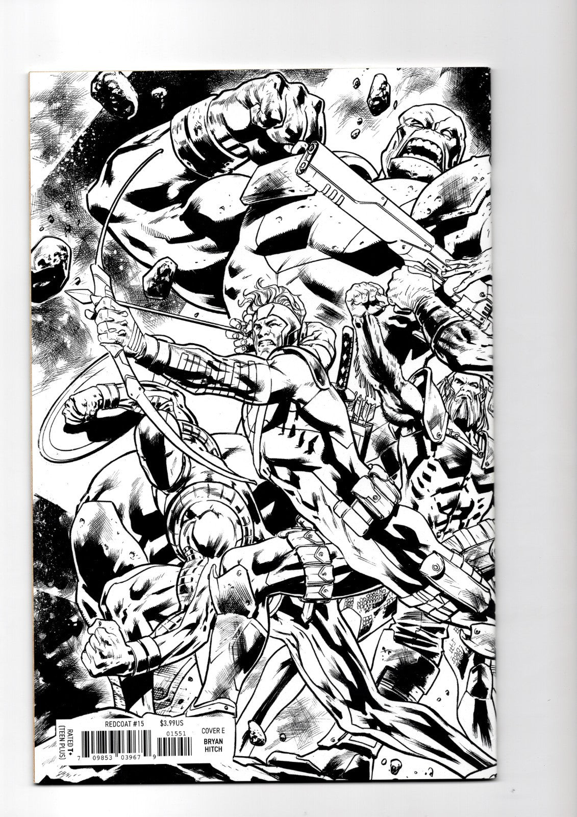 Redcoat Issue #15 - Bryan Hitch - Youngblood Team Up - B&W Virgin