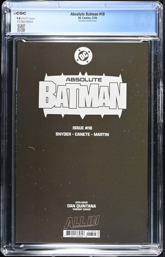 Absolute Batman #18 Dan Quintana CGC 9.8