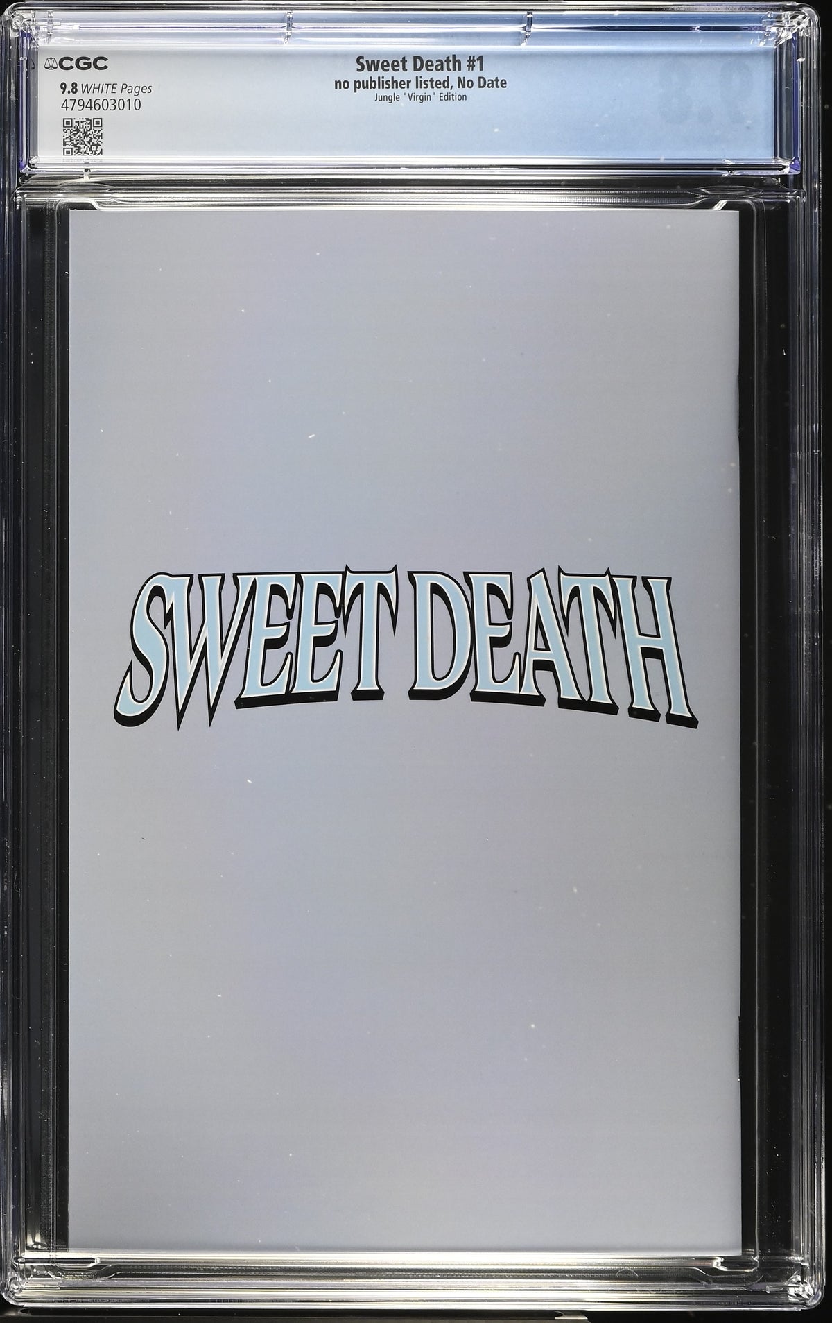 Sweet Death #1 Will Jack Jungle VIRGIN CGC 9.8 Kickstarter - back