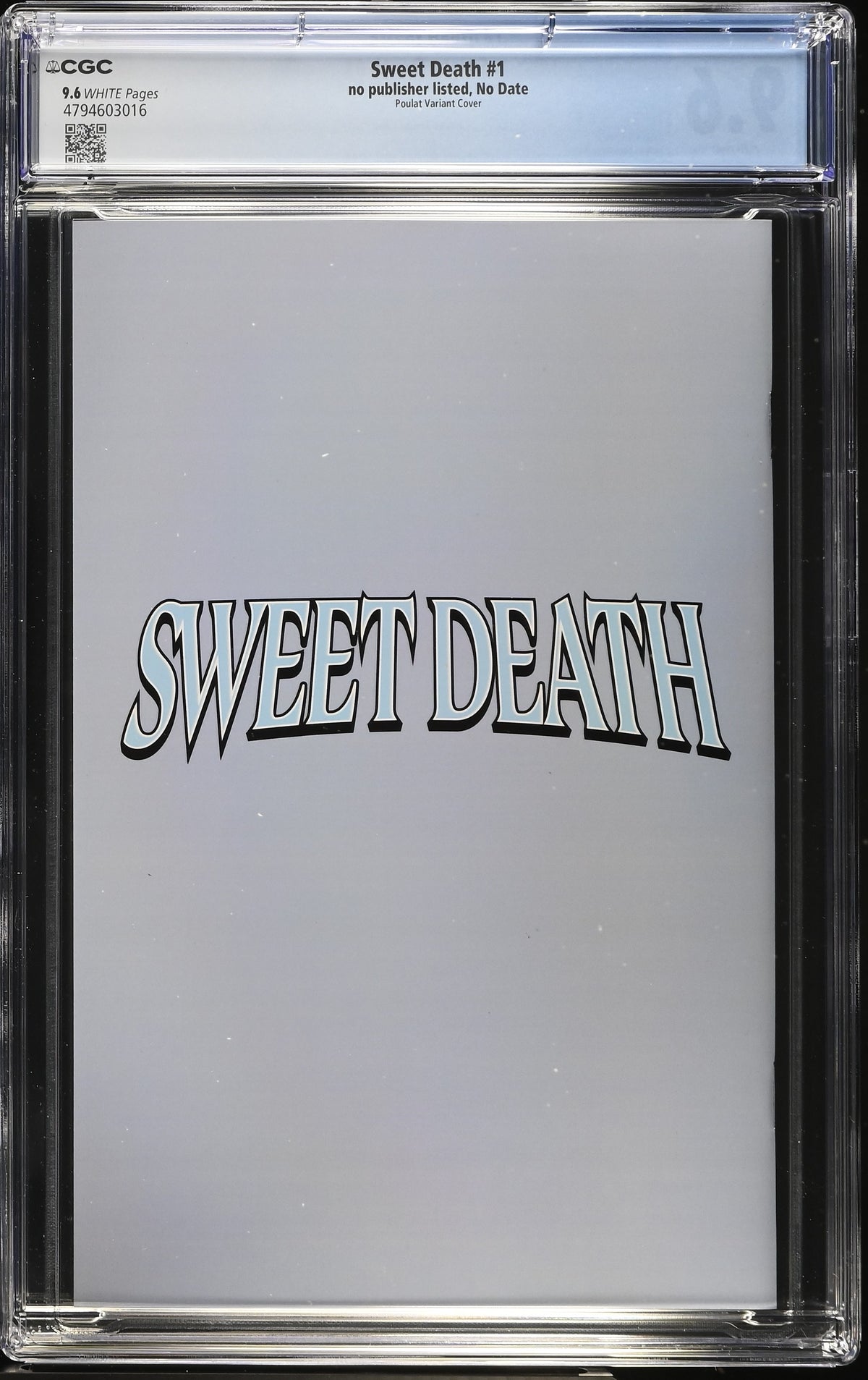 Sweet Death #1 Cedric Poulat Magazine Homage CGC 9.6 Kickstarter - back