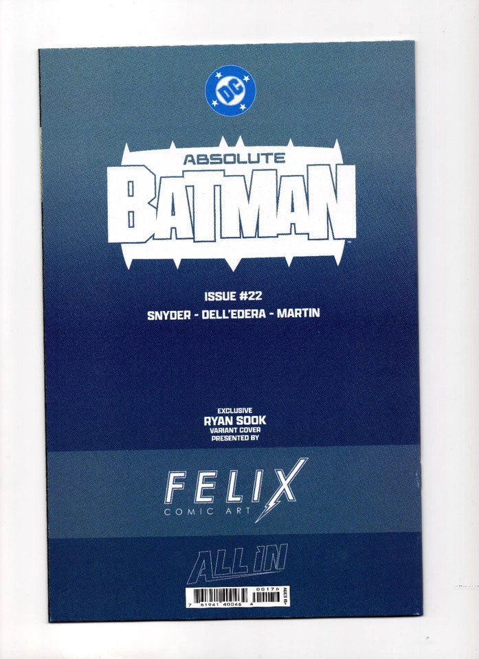 ABSOLUTE BATMAN #22 FELIX COMIC ART RYAN SOOK FOIL DESIGN - photo 2