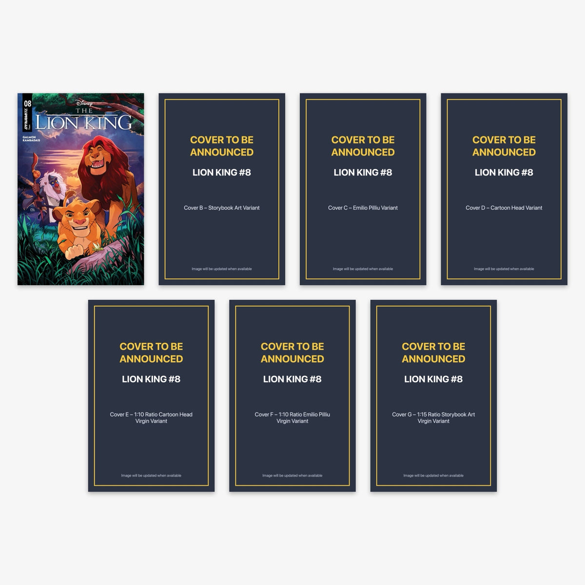Lion King #8 Bundle – Covers A–G (incl. Ratio Incentives) (includes cover to be announced)