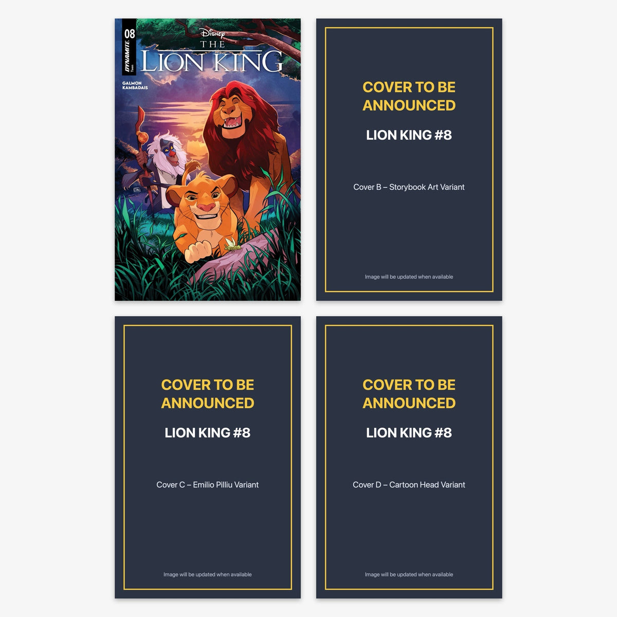 Lion King #8 Bundle – Covers A–D (No Incentive) (includes cover to be announced)