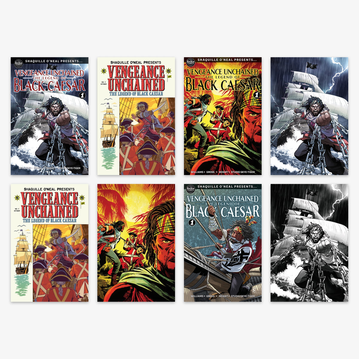 Shaquille Oneal Presents Vengeance Unchained the Legend of Black Caesar #1 Bundle – Covers A–H (incl. Ratio Incentives)