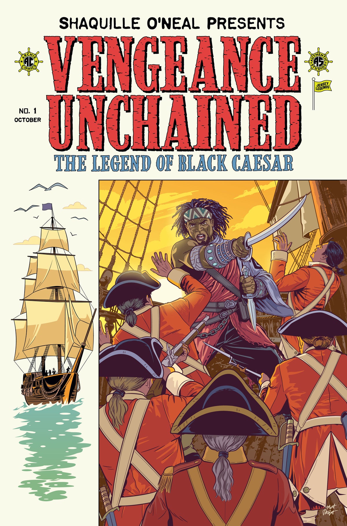 Shaquille Oneal Presents Vengeance Unchained the Legend of Black Caesar #1 Cover B – Matt Talbot Ec Piracy Homage Variant