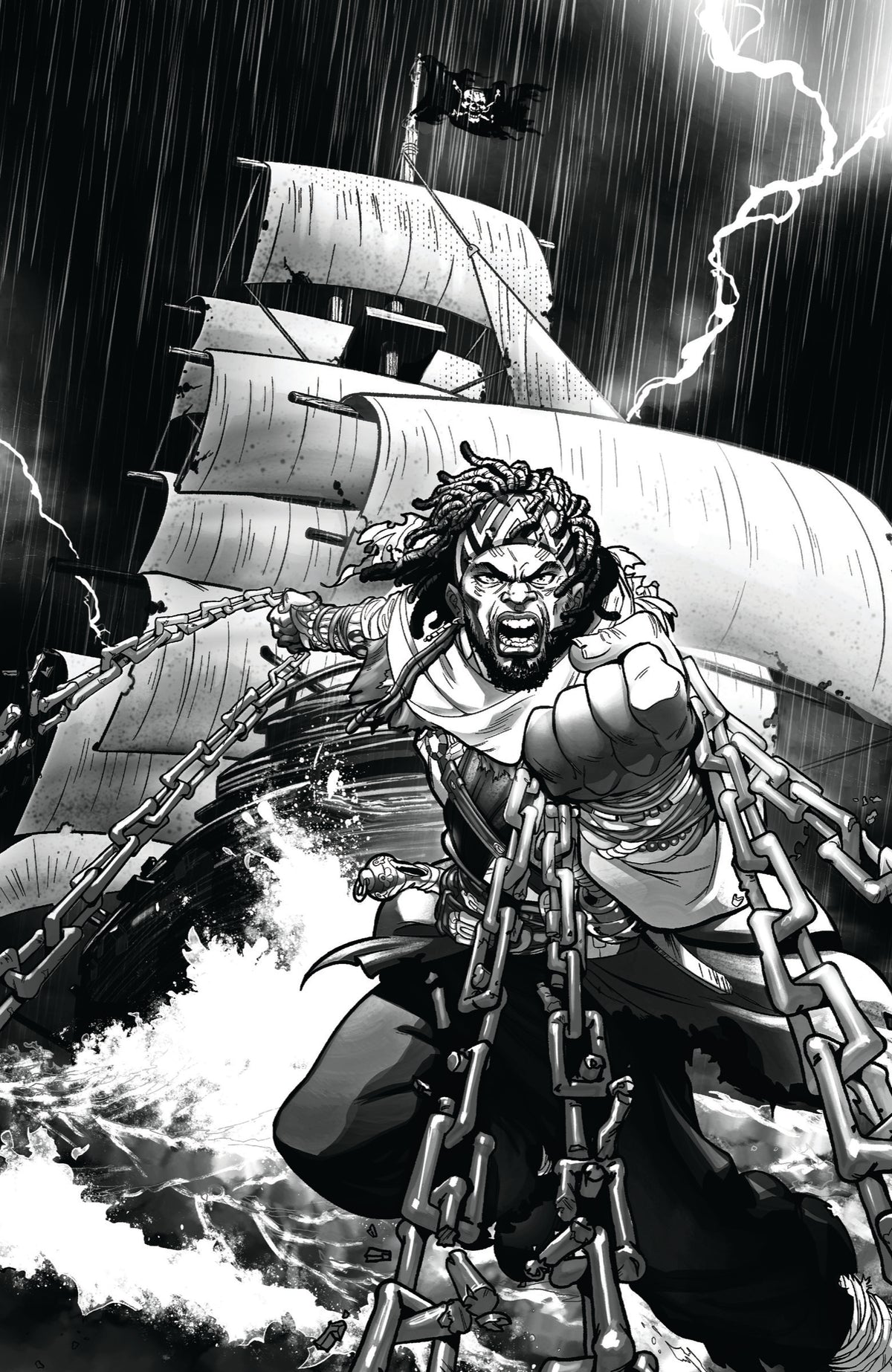 Shaquille Oneal Presents Vengeance Unchained the Legend of Black Caesar #1 Cover H – 1:20 Ratio Ray Anthony Height B&W Sketch