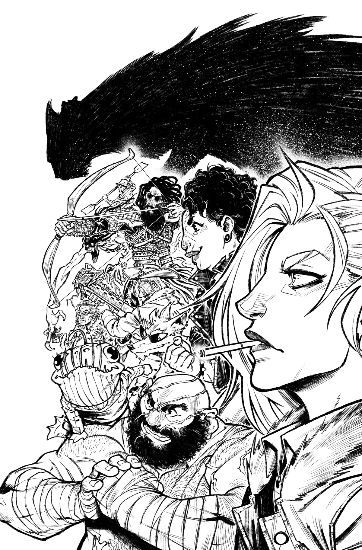 Valhallaw #5 (of 5) Cover C – 1:20 Ratio Pedro R M Andreo B&W Virgin