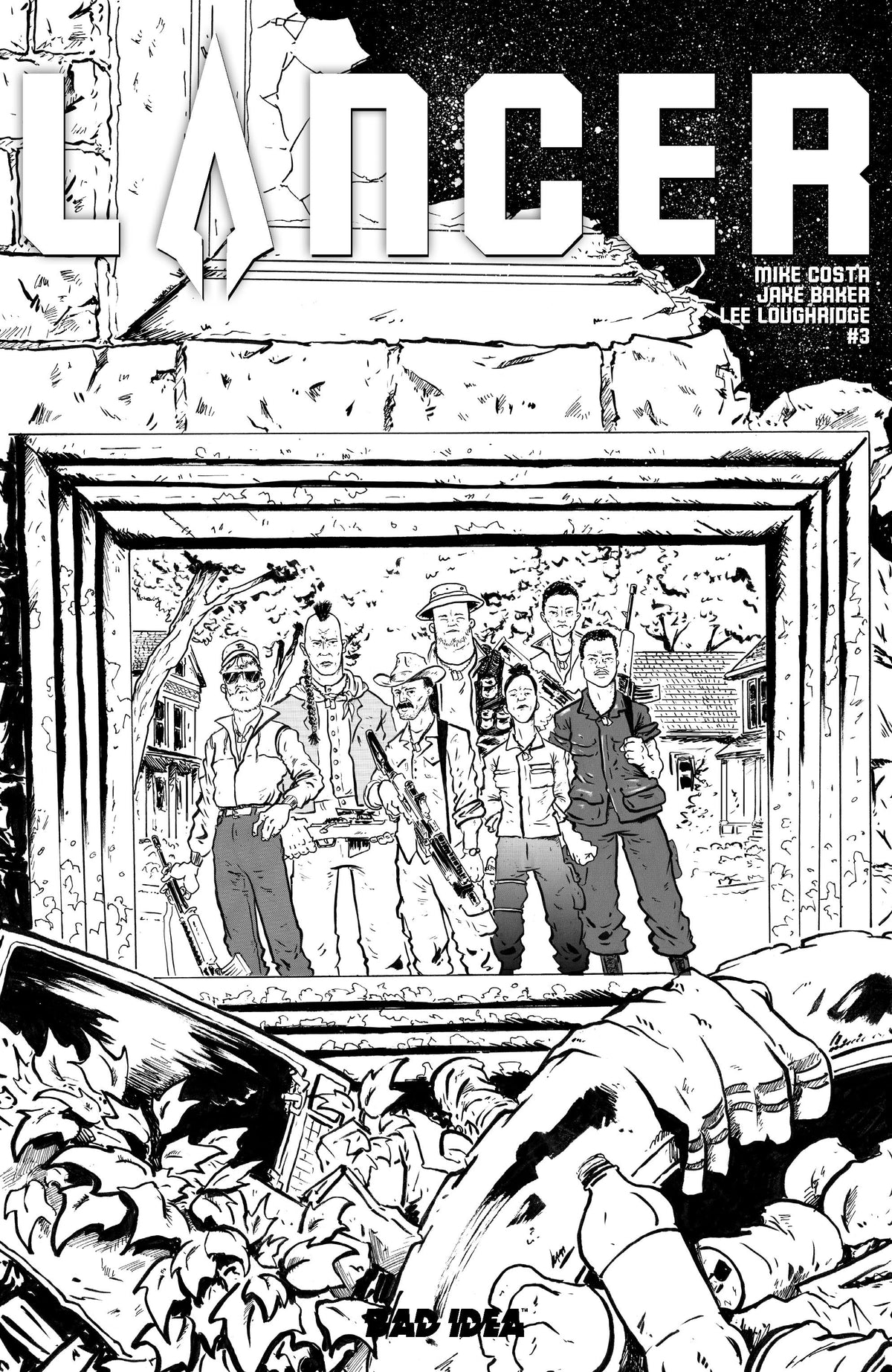 Lancer #3 (of 4) Cover D – 1:20 Ratio Jake Baker B&W Variant