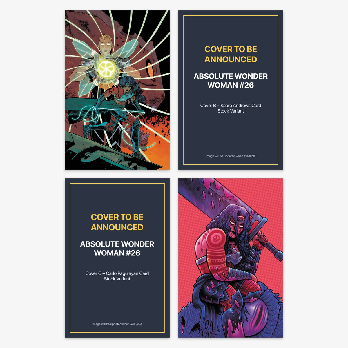Absolute Wonder Woman #26 Bundle – Covers A–D (includes cover to be announced)