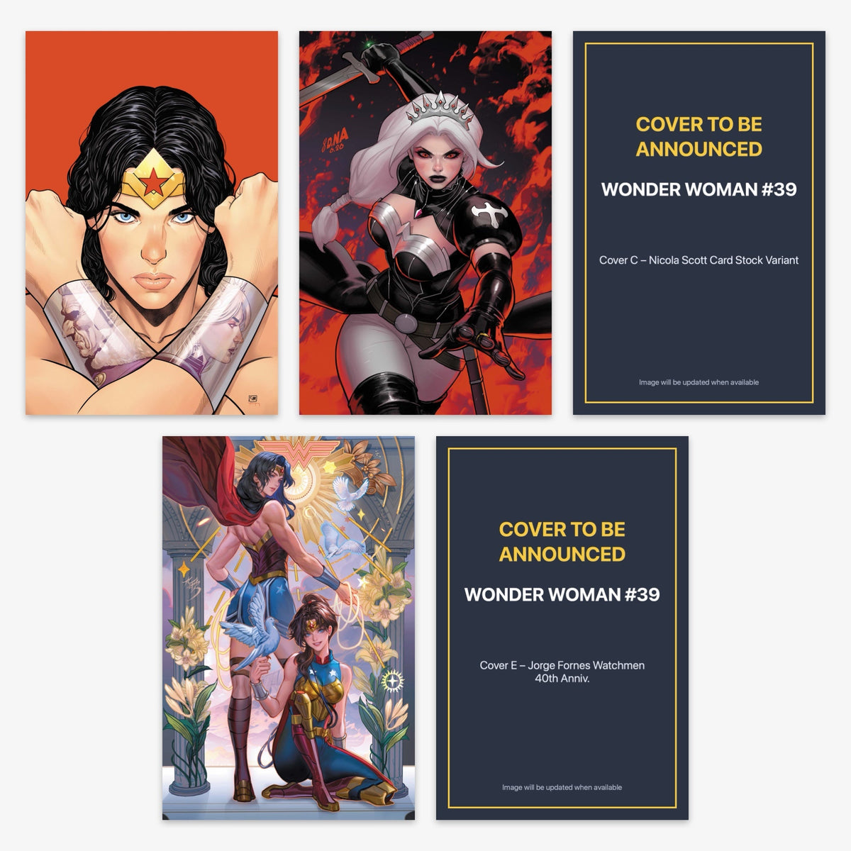 Wonder Woman #39 Bundle – Covers A–E (includes cover to be announced)