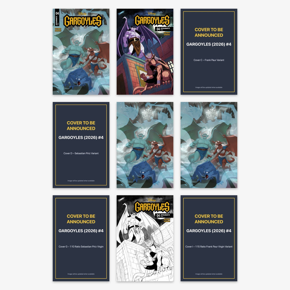 Gargoyles (2026) #4 Bundle – Covers A–I (incl. Ratio Incentives) (includes cover to be announced)
