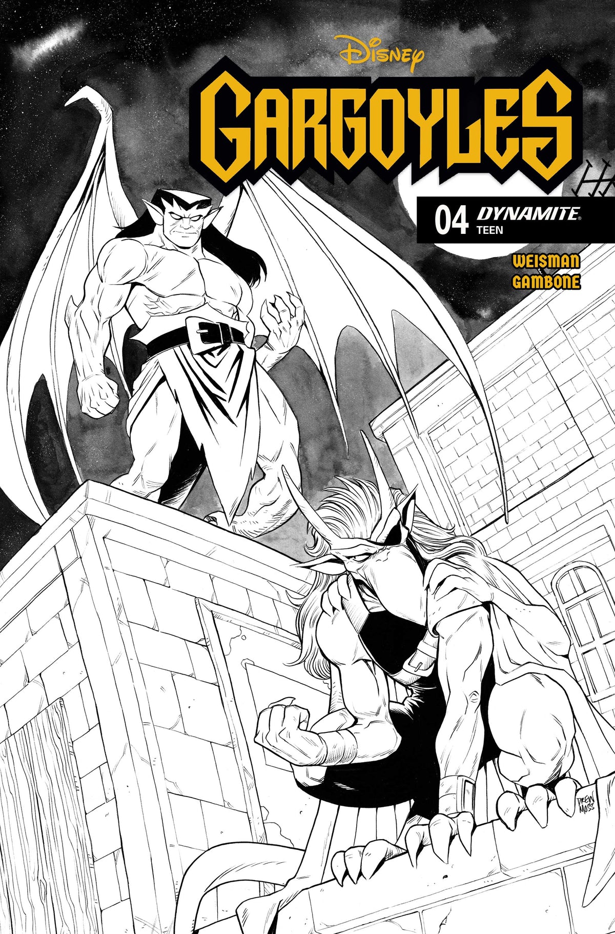 Gargoyles (2026) #4 Cover H – 1:10 Ratio Drew Moss Line Art Variant