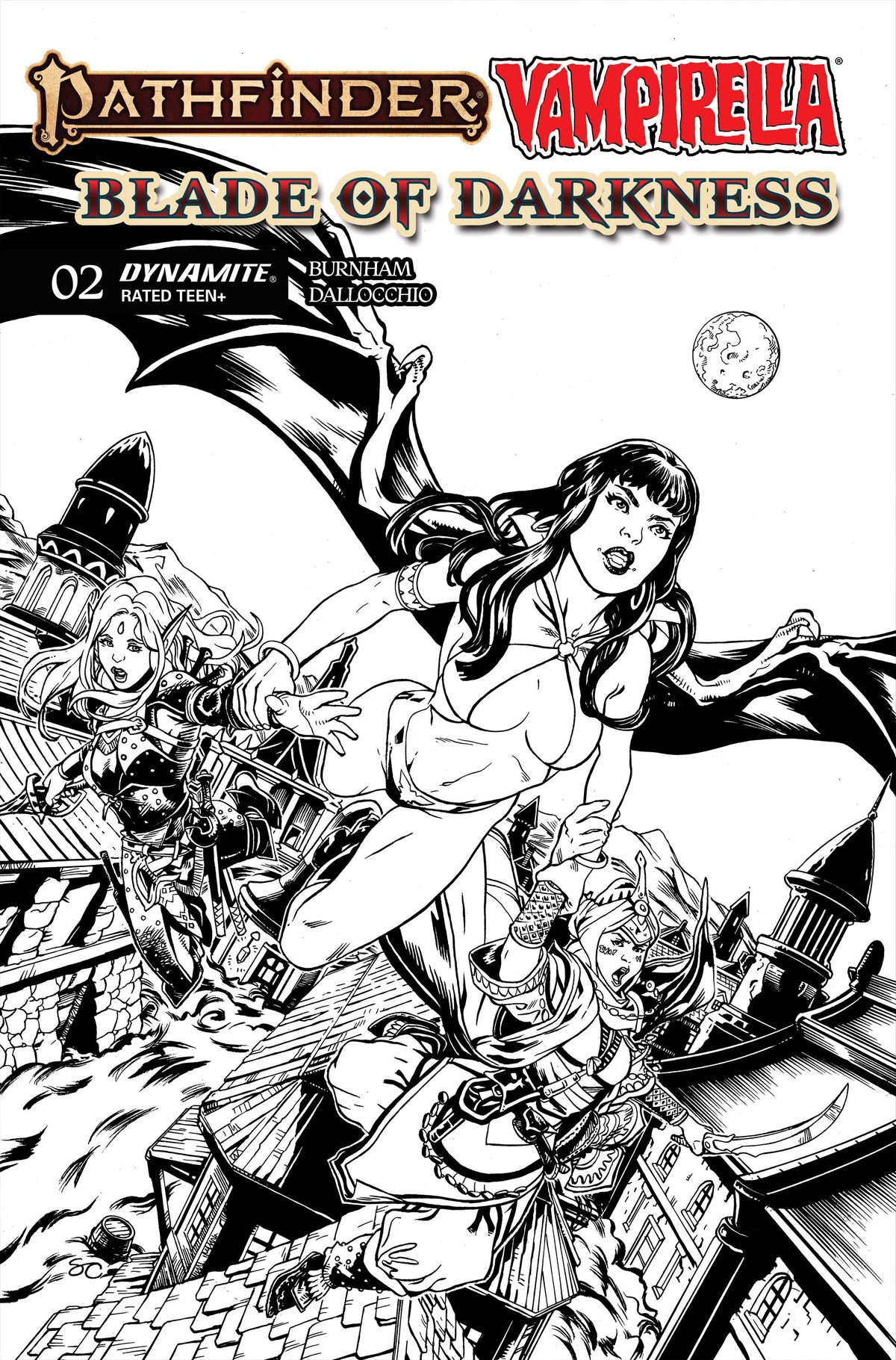 Pathfinder Vampirella Blade of Darkness #2 Cover F – 1:10 Ratio Steven Cummings Line Art